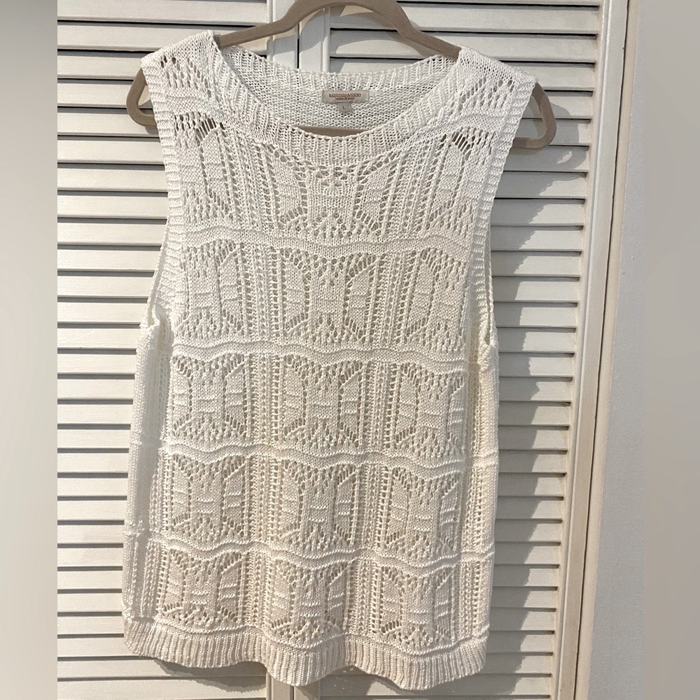 White Crochet Tank Top